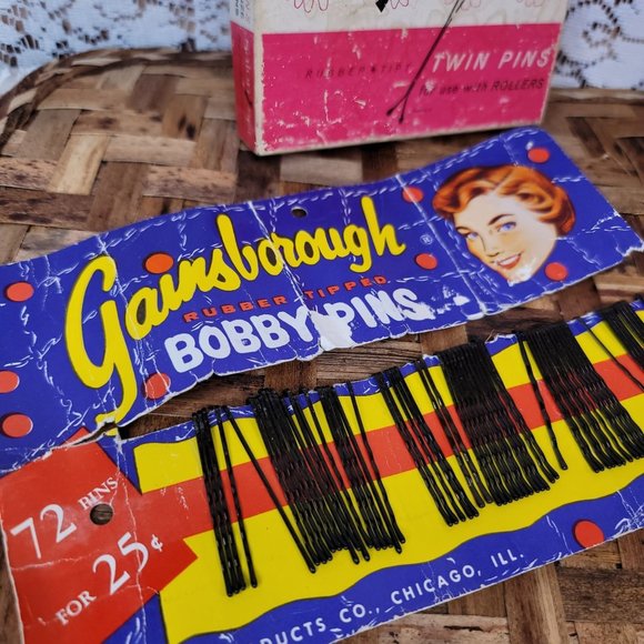 VINTAGE 50's & 60's Lot of 3 Sets of Bobby Pins/Hair Pins in Box - Picture 2 of 7